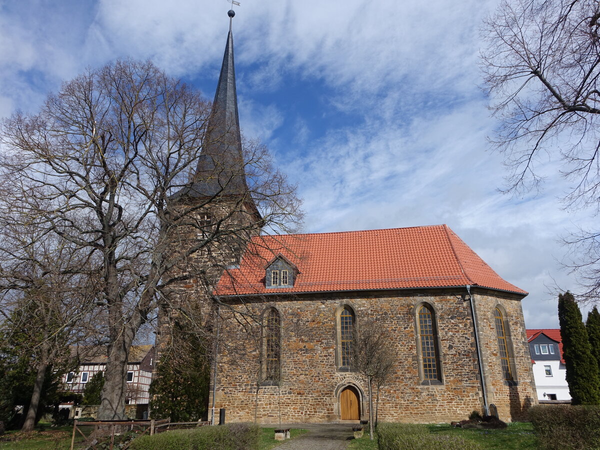 Tttleben, evangelische St. Viti Kirche, erbaut ab 1463 (25.03.2023)