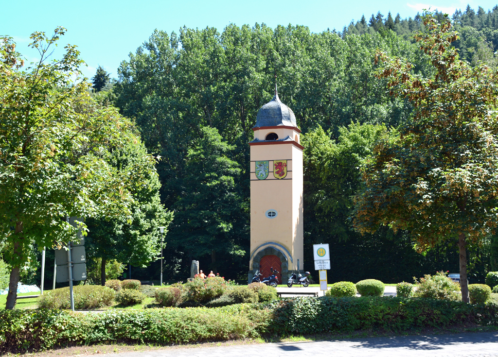 Turm am  Pont-l`Abb-Gedenkstein  in Schleiden - 07.08.2016