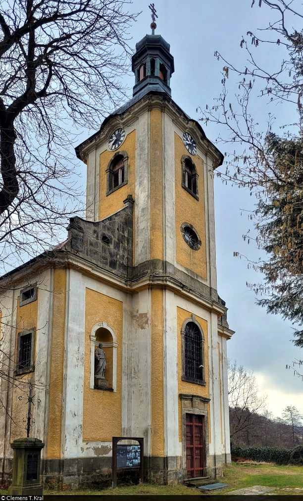 Turm der Pfarrkirche Maria Himmelfahrt in Doubice (CZ), erbaut zwischen 1811 und 1814.

🕓 2.3.2024 | 10:39 Uhr