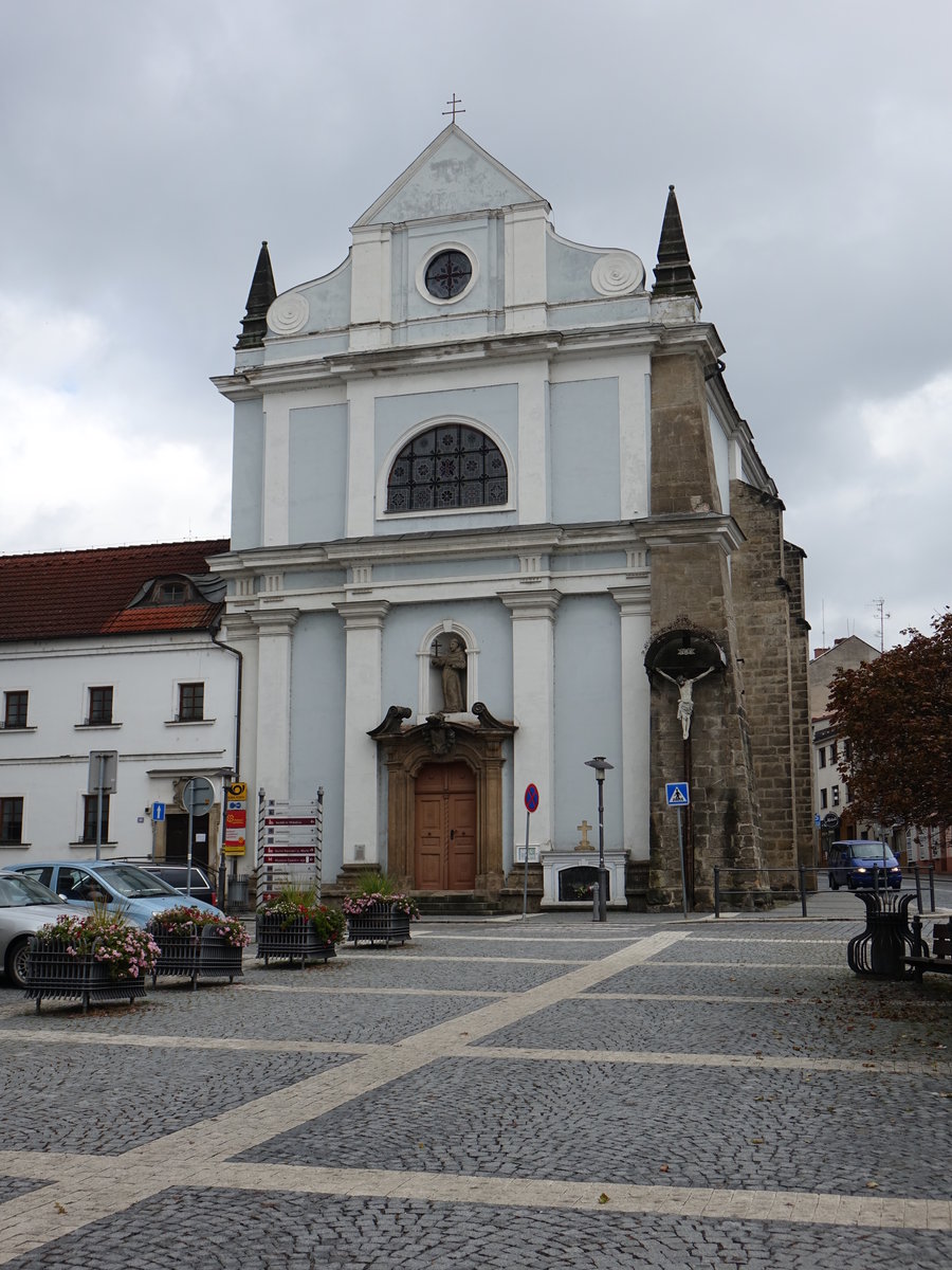 Turnov / Turnau, Kirche Hl. Franz von Assisi, erbaut von 1651 bis 1655 (28.09.2019)