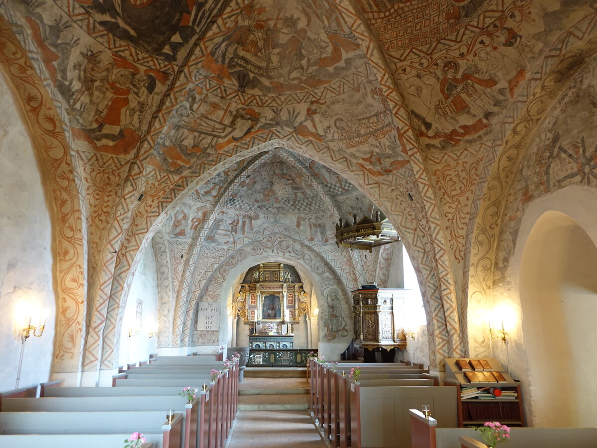 Tuse, Kalkmalereien von 1450 in der evangelischen Kirche (17.07.2021)