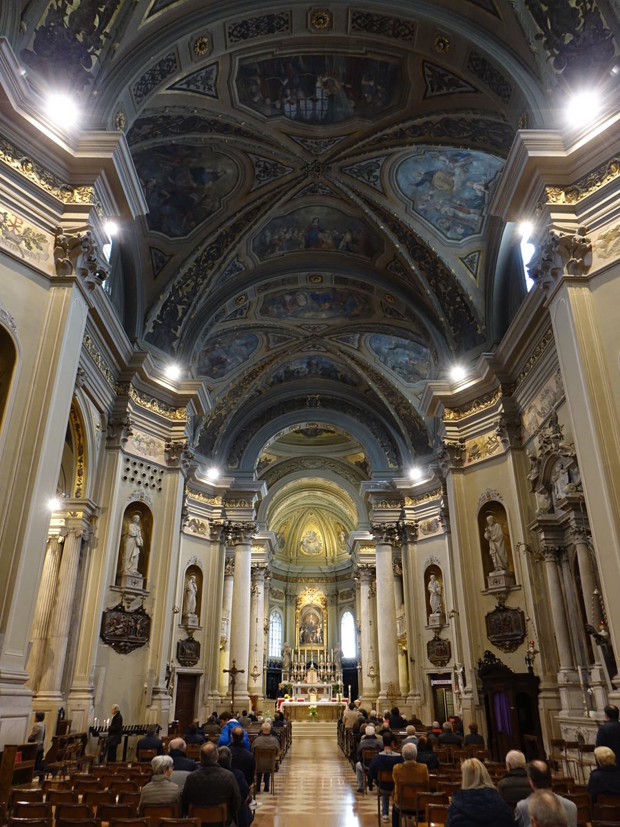 Udine, Innenraum der Pfarrkirche St. Madonna delle Grazie, Madonnenbild aus dem 14. Jahrhundert (07.05.2017)