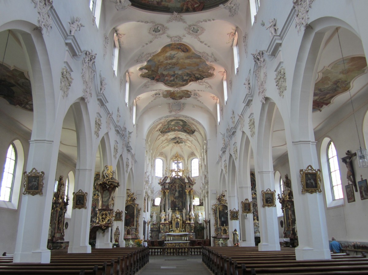 Überlingen, barocker Innenraum der Franziskanerkirche (23.06.2014)