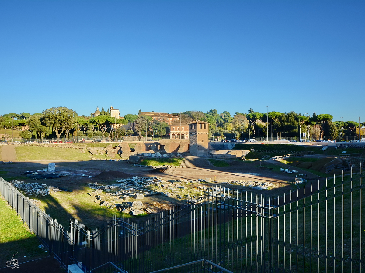 berreste des fr Wagenrennen genutzten Circus Maximus (Circo Massimo), welcher der grte Circus im antiken Rom war. (Dezember 2015)