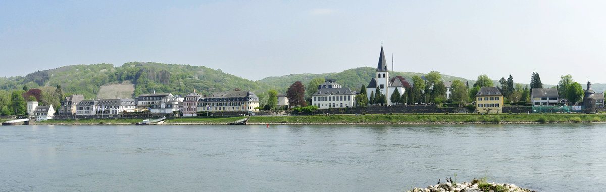 Uferpromenade in Unkel am Rhein (Panorama) - 21.04.2018