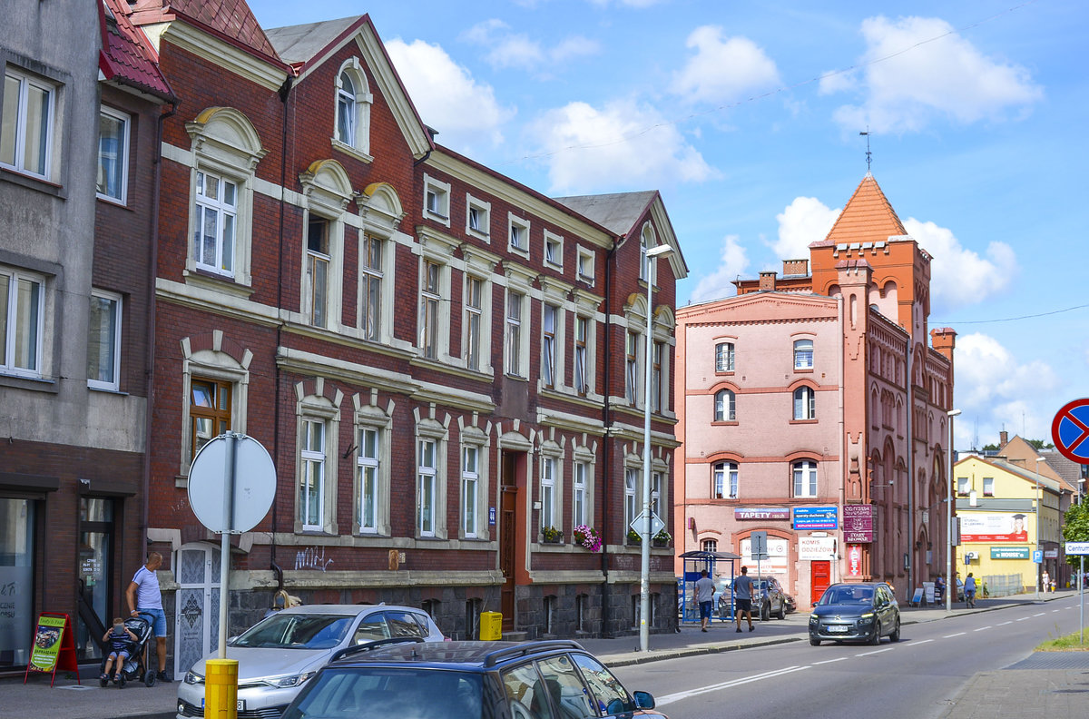 Ulica Gdańska (bis 1945 Danziger Strae) in Lębork (Lauenburg in Pommern). Aufnahme: 19. August 2020.