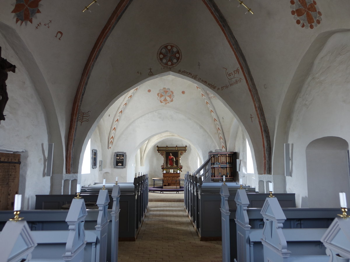 Ullerslev, Innenraum der Ev. Kirche, Altar von 1584 (06.06.2018)