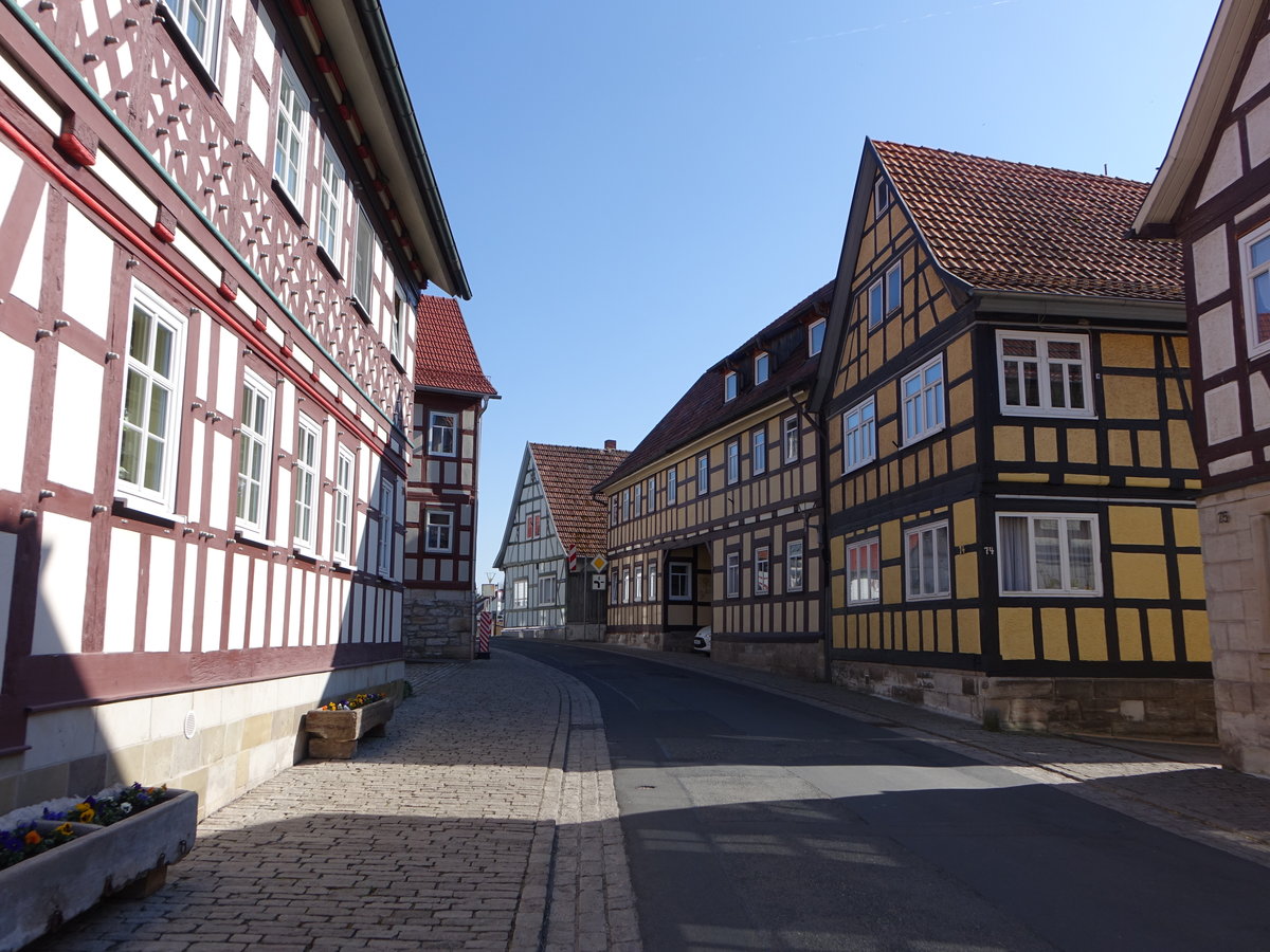 Ummerstadt, historische Fachwerkhuser in der Marktstrae (08.04.2018)