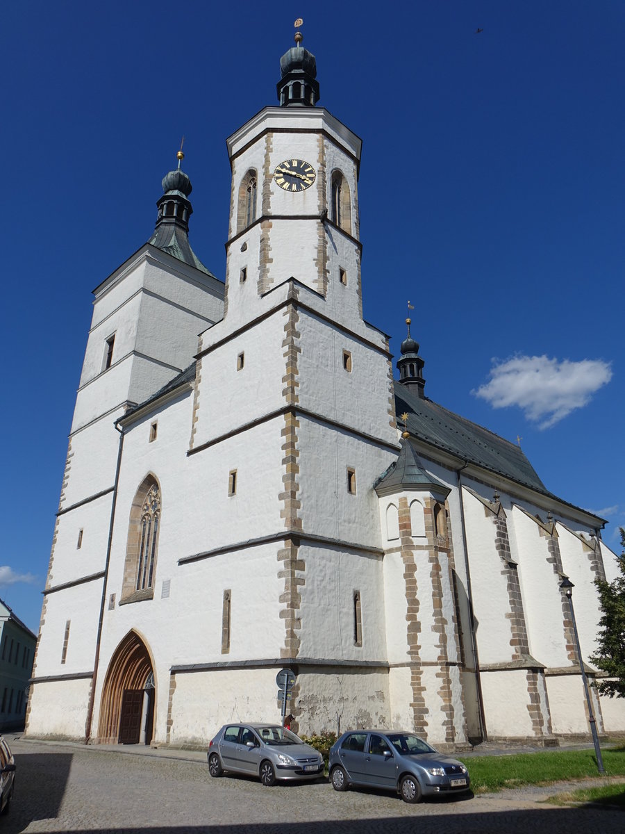 Unicov / Mahrisch Neustadt, gotische Pfarrkirche Maria Himmelfahrt, im 18. Jahrhundert barockisiert (01.08.2020)