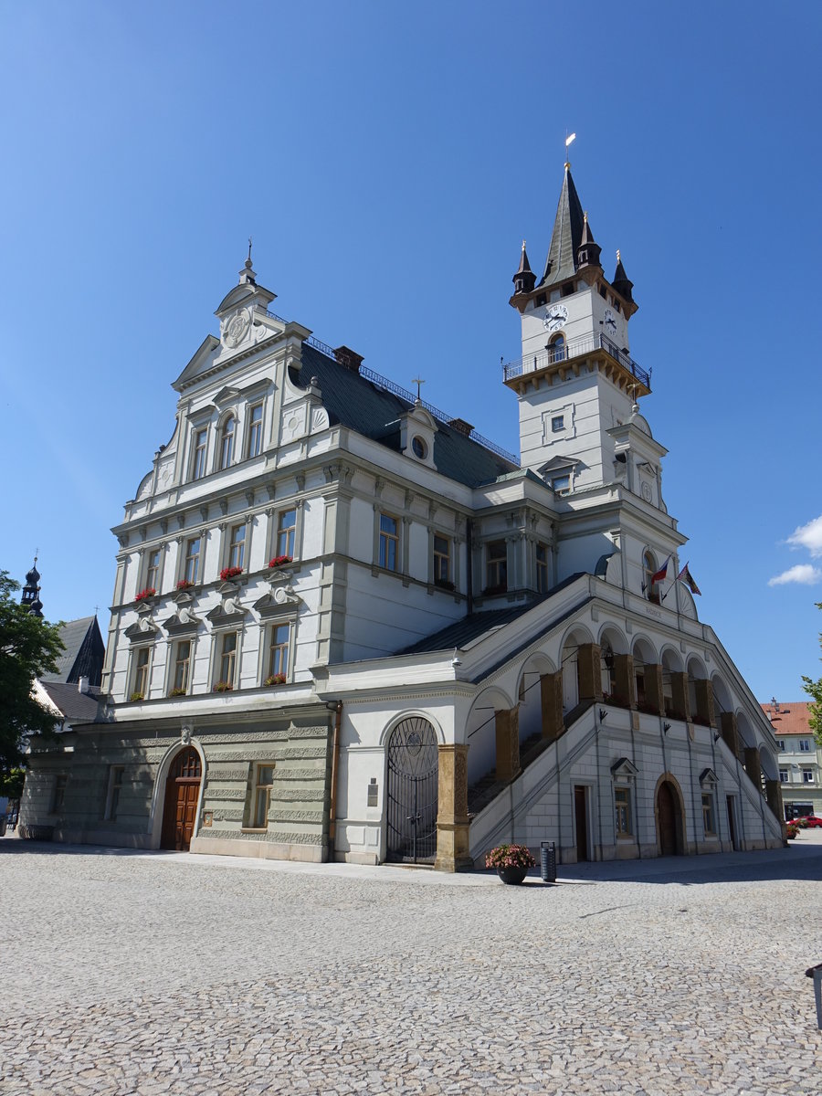 Unicov / Mahrisch Neustadt, Rathaus, erbaut im 15. Jahrhundert (01.08.2020)