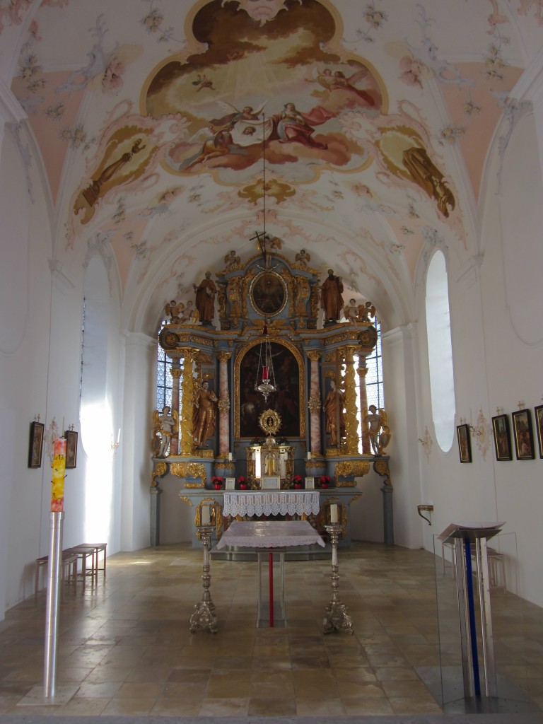 Unterammergau, Hochaltar von Josef Schmuzer der Wallf. Kirche Hl. Blut (12.01.2014) 