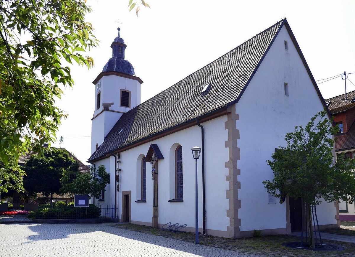 Unterentersbach, die Kirche St.Nikolaus, erbaut 1768, Juli 2021