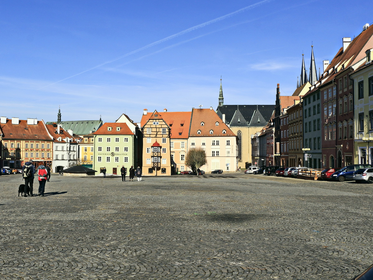 Unterer Marktplatz in Cheb (Eger) am 17. Februar 2019.