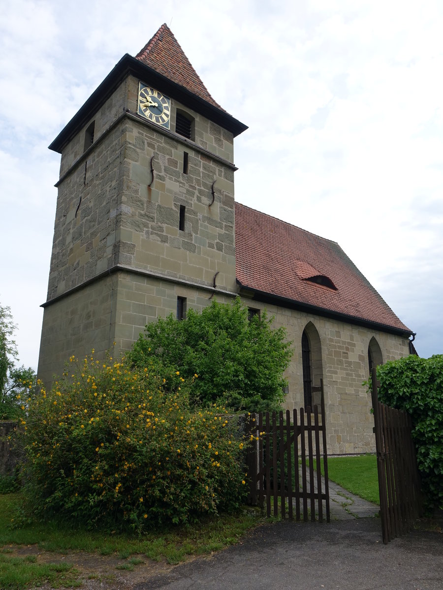 Untergailnau, Ev. St. Alban Kirche, Saalkirche mit Westturm, erbaut ab 1392 (29.05.2016)