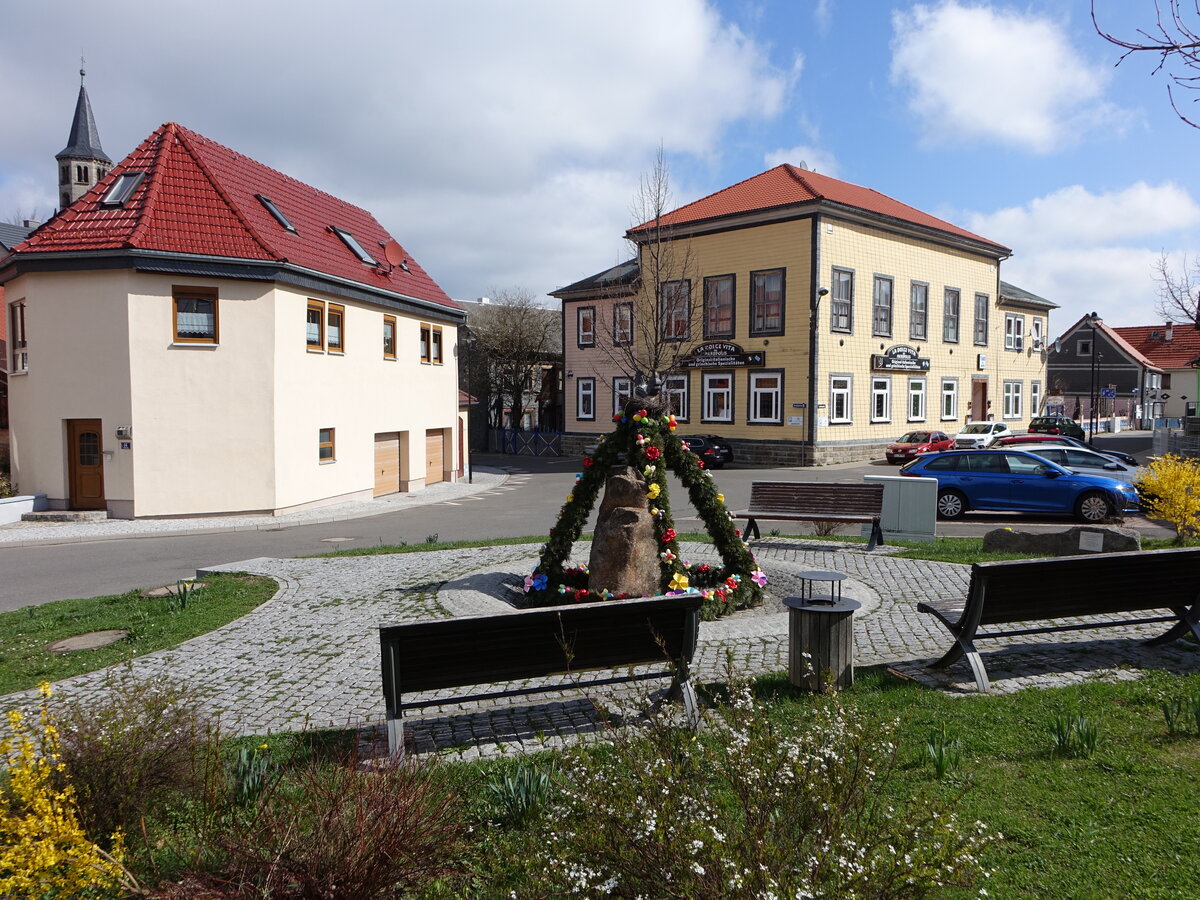 Unterprlitz, Osterbrunnen in der Kirchgasse (16.04.2022)