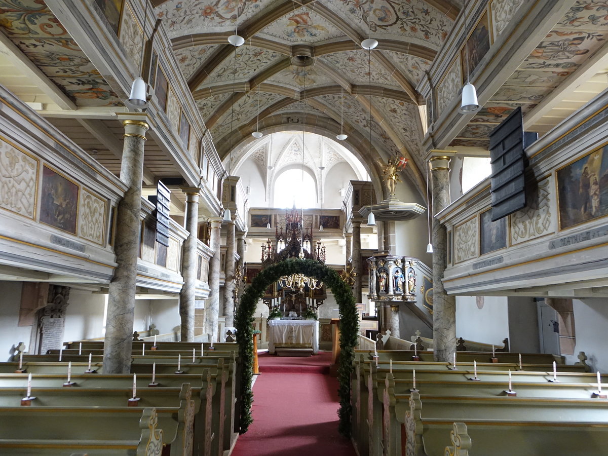 Untersteinach, Innenraum der Ev. Pfarrkirche St. Oswald (15.04.2017)