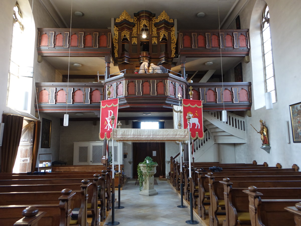 Unterwaldbehrungen, Orgelempore in der St. Laurentius Kirche (16.10.2018)