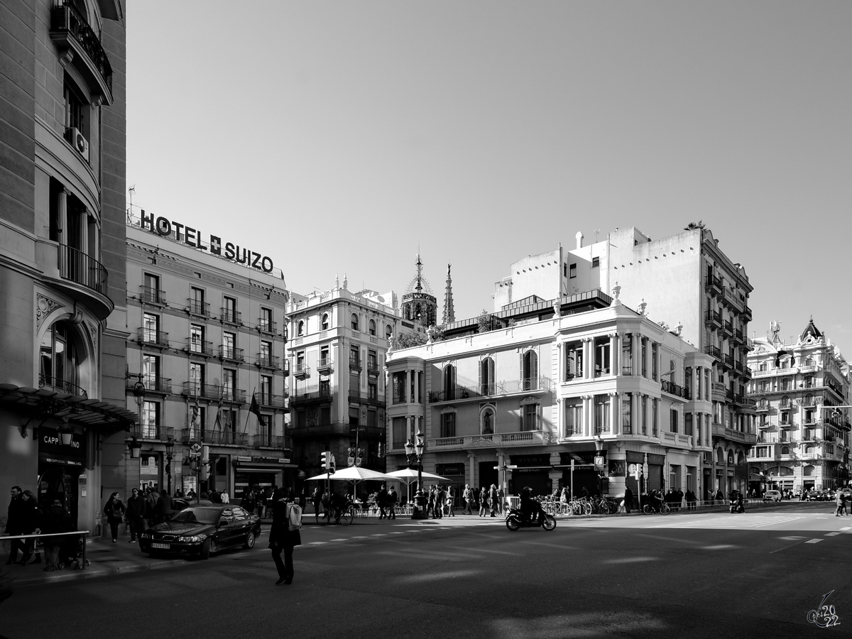 Unterwegs in der Innenstadt von Barcelona. (Februar 2013)