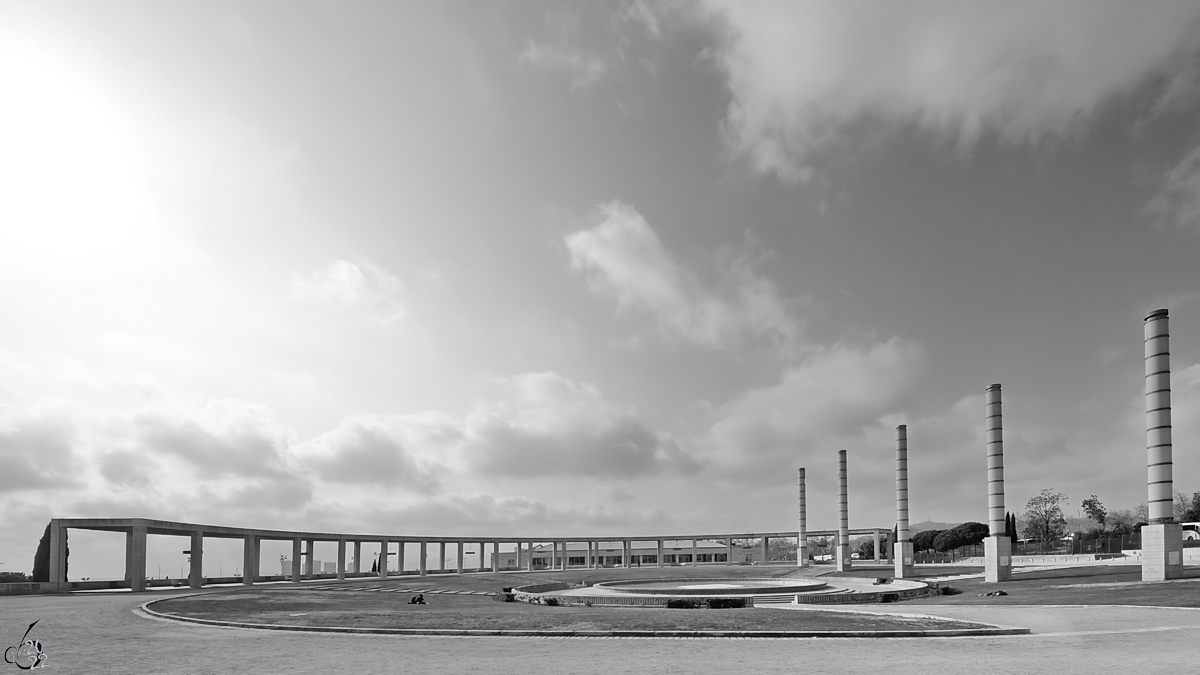 Unterwegs im Olympiapark von Barcelona. (Februar 2012)