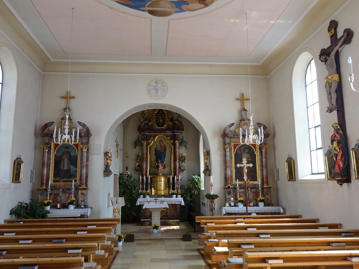 Unterweilenbach, Innenraum der Pfarrkirche Unsere Liebe Frau (15.04.2015)