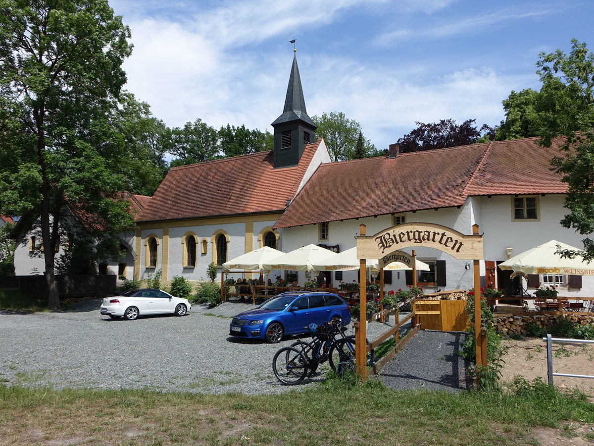Unterwildenau, Wirtschaftshof des Hammerschloss und Kapelle St. Lorenz (20.05.2018)