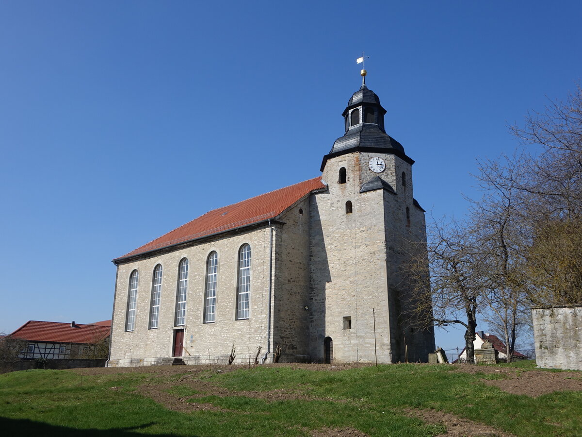 Urbach, evangelische St. Johannis Kirche, erbaut von 1829 bis 1841 (07.04.2023)
