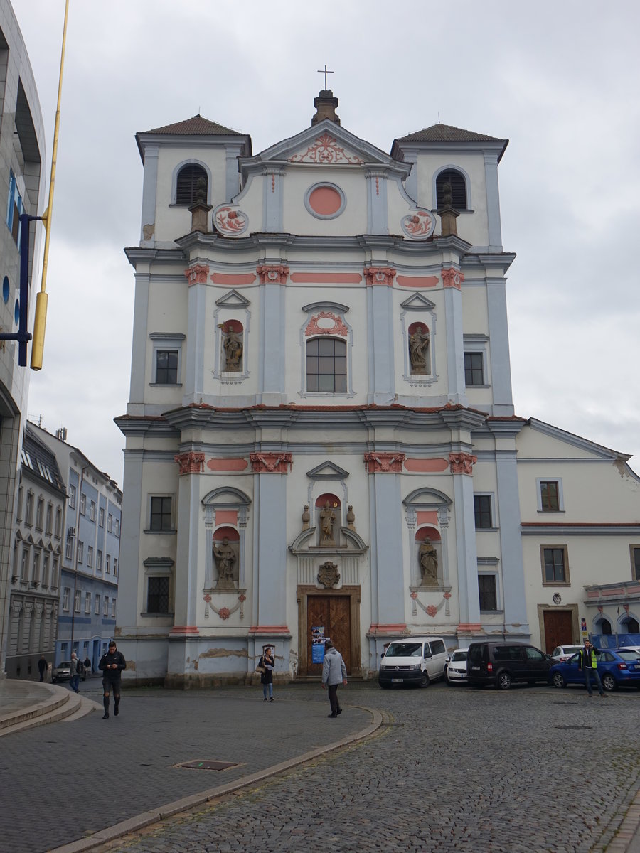 Usti nad Labem / Aussig, Pfarrkirche St. Adalbert, erbaut von 1715 bis 1730 durch Octavio Broggio,  barocke ehem. Dominikaner-Klosterkirche (27.09.2019)