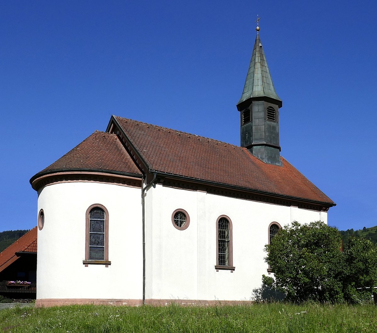 Utzenfeld im Wiesental/Sdschwarzwald, die katholische Kapelle St.Apollonia, Juli 2020