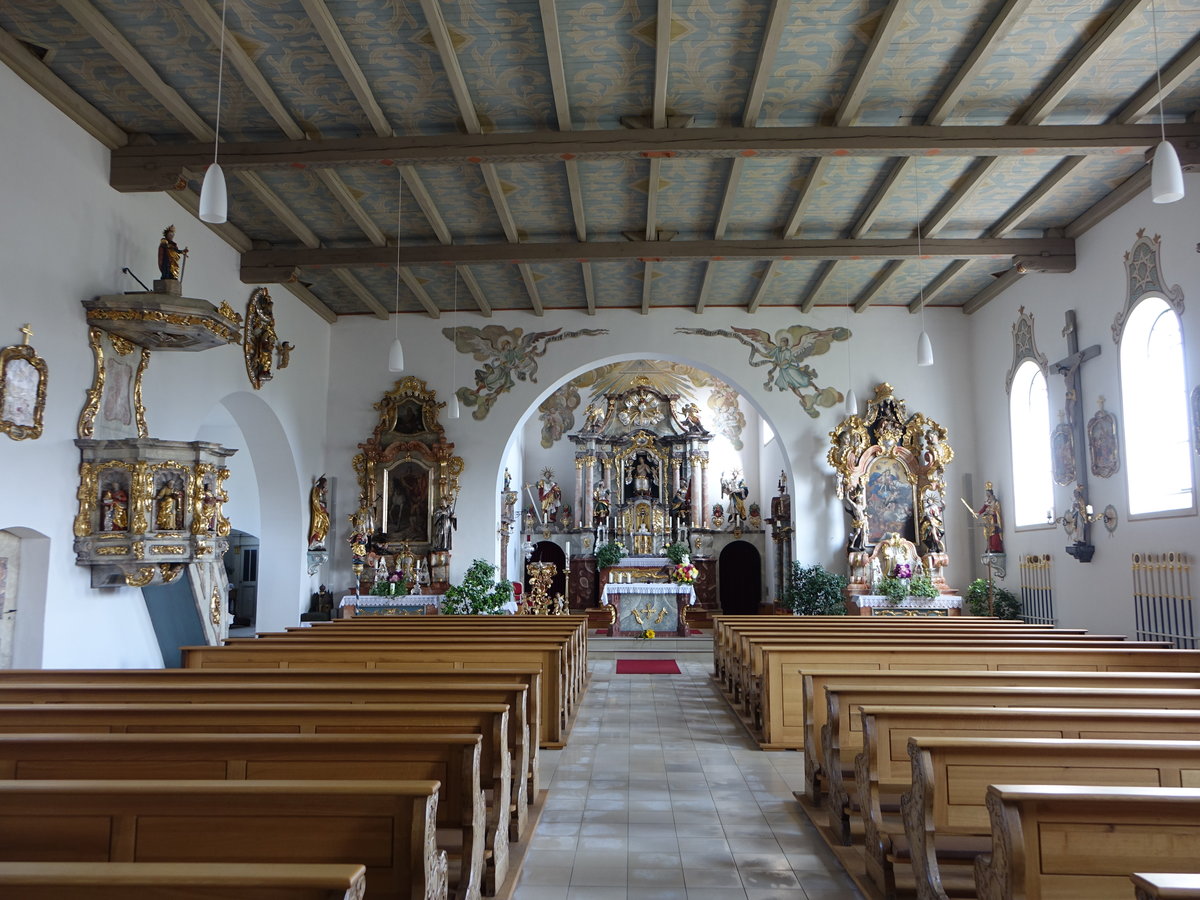 Utzenhofen, Innenraum der kath. Pfarrkirche St. Vitus (20.08.2017)