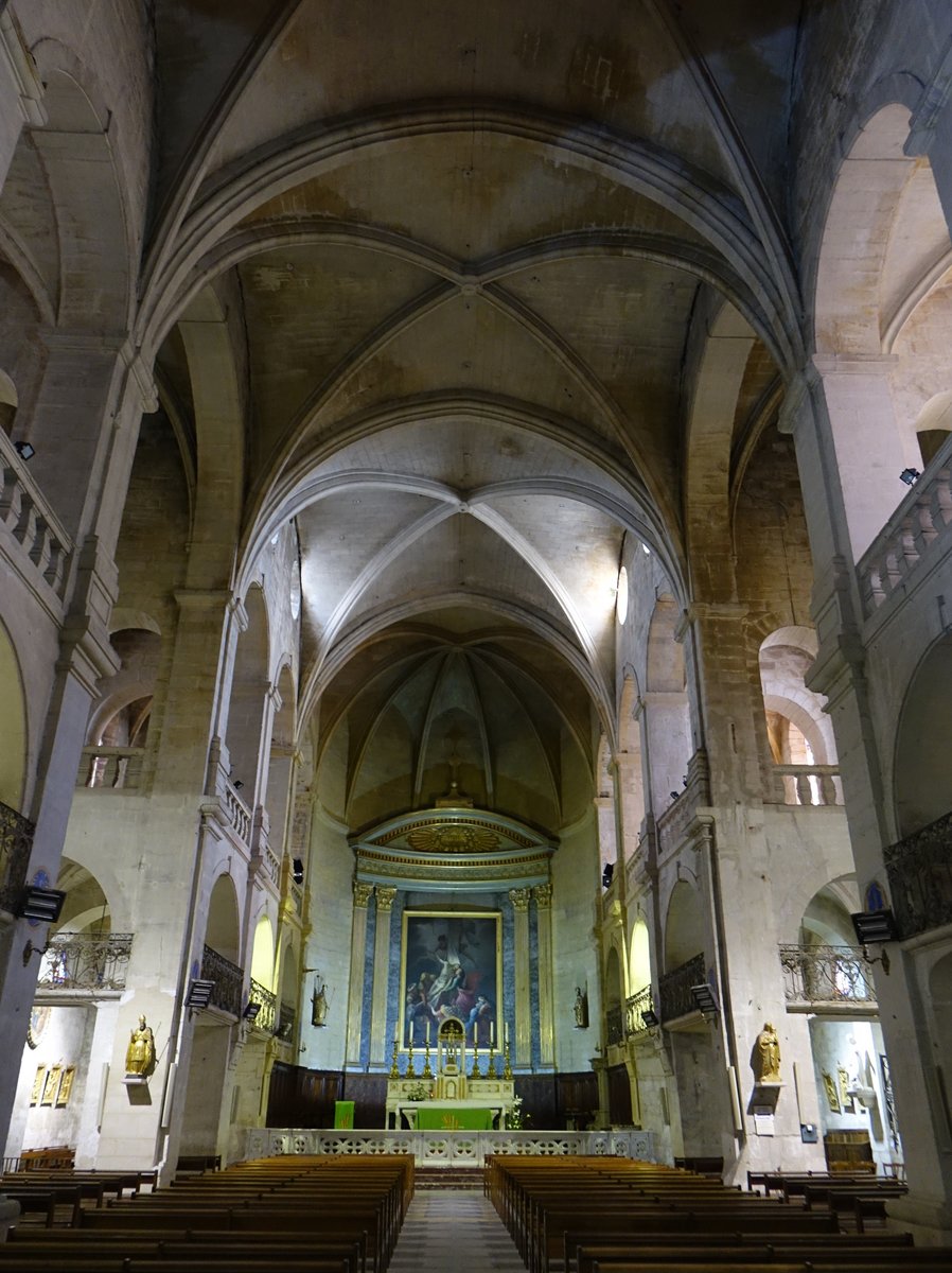 Uzes, Innenraum der Kathedrale Saitn-Theodorit, erbaut im 17. Jahrhundert (25.09.2017)
