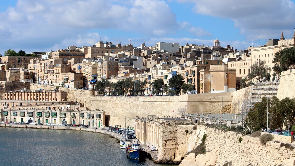 Valletta am 23.10.2013 vom Hafen aus.