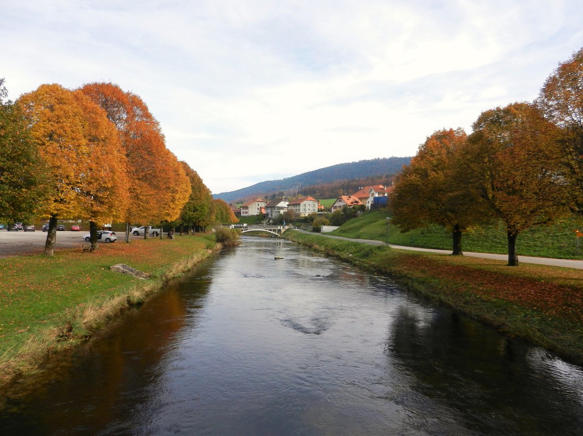 Vallorbe, Blick in Richtung Rue de L'Orbe - 25.10.2013