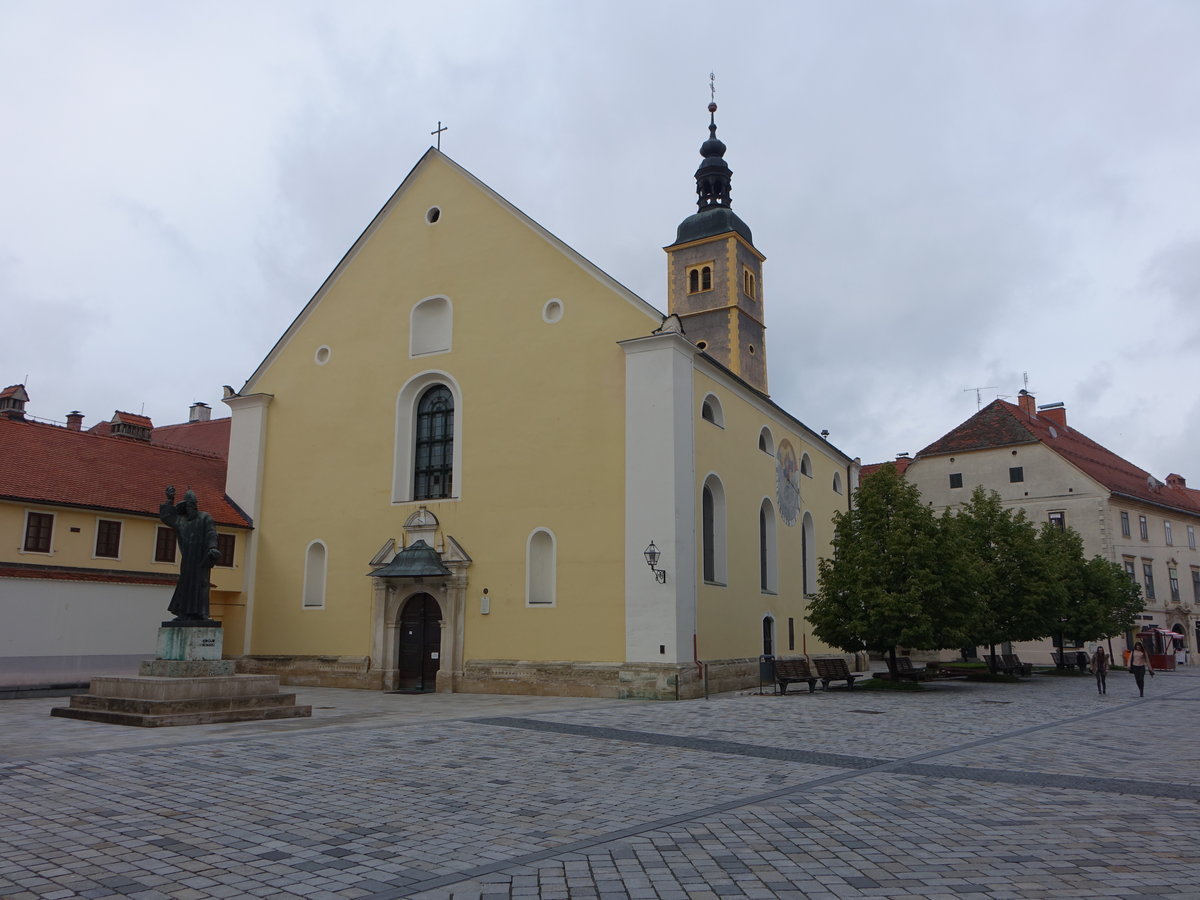 Varazdin, barocke Franziskanerkirche St. Johannes, erbaut um 1650 durch Petar Rabba (03.05.2017)