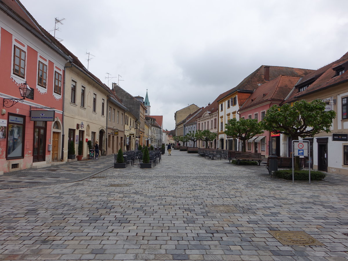 Varazdin, Gebude in der Gajeva Strae in der Altstadt (03.05.2017)