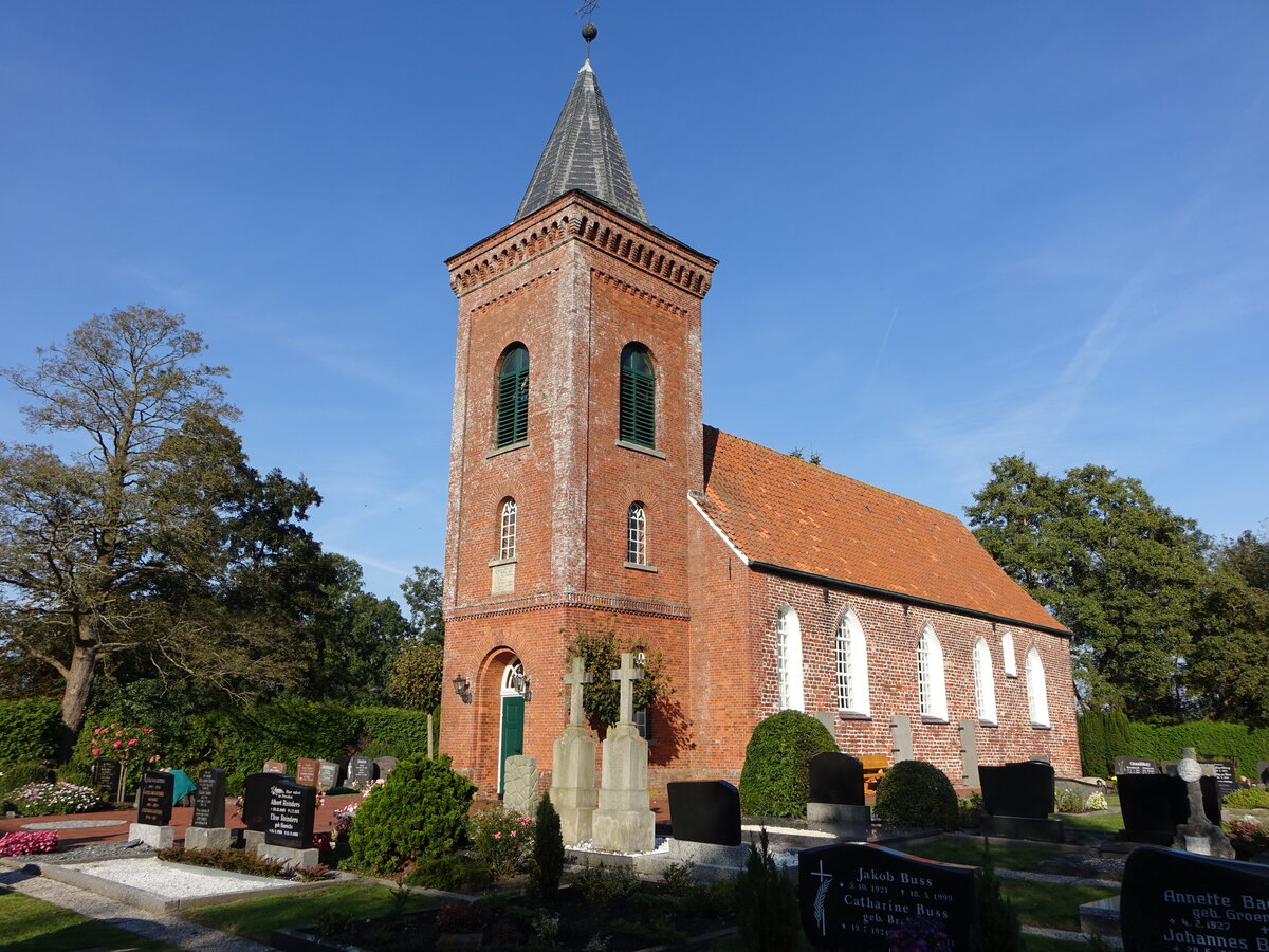 Veenhusen, alte evangelische Kirche, erbaut ab 1283 (09.10.2021)