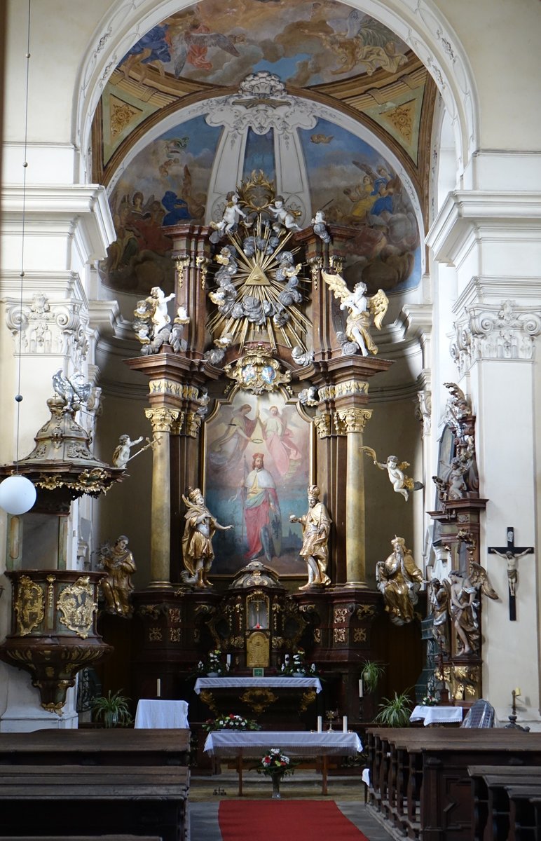 Veli u Jična / Welisch, barocker Hochaltar in der St. Wenzel Kirche (28.09.2019)