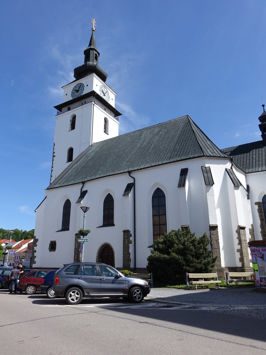 Velke Mezirrci, Pfarrkirche St. Nikolaus, erbaut ab 1317 (30.05.2019)