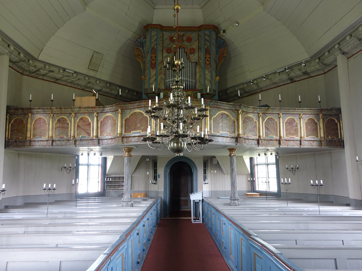 Vemdalen, Innenraum mit Ausstattung aus dem 18. Jahrhundert in der Ev. Kirche (18.06.2017)
