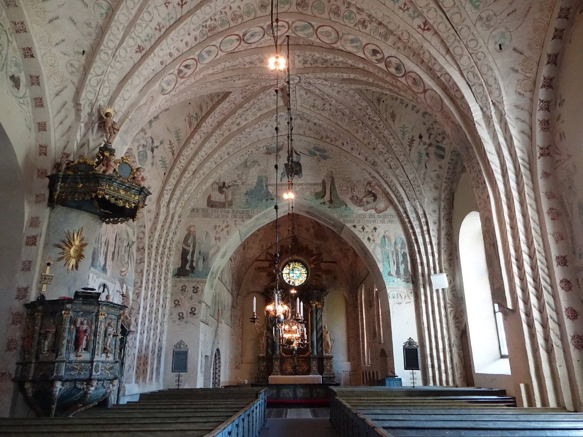 Vendel, Kalkmalereien von Johannes Ivan aus dem Jahr 1451 in der Ev. Kirche (23.06.2017)