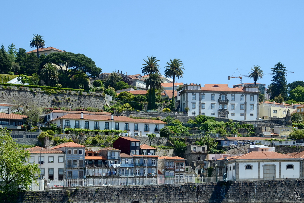 Verschiedene Gebäude auf den Hügeln von Porto. (Mai 2013)