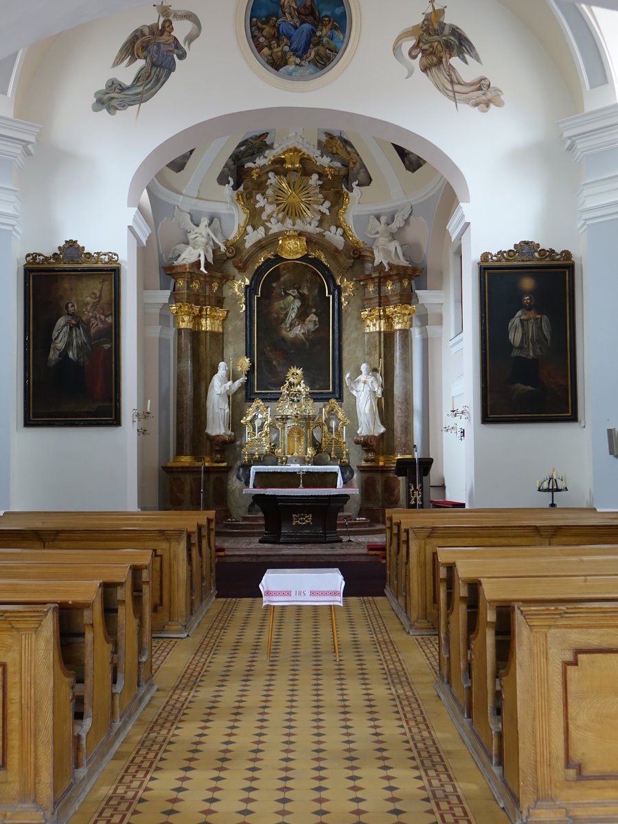 Veseli nad Moravou / Wessely an der March, barocker Hochaltar in der St. Bartholomus Kirche (04.08.2020)