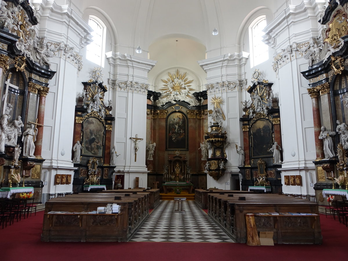 Veseli nad Moravou / Wessely an der March, barocker Innenraum der Schutzengelkirche (04.08.2020)