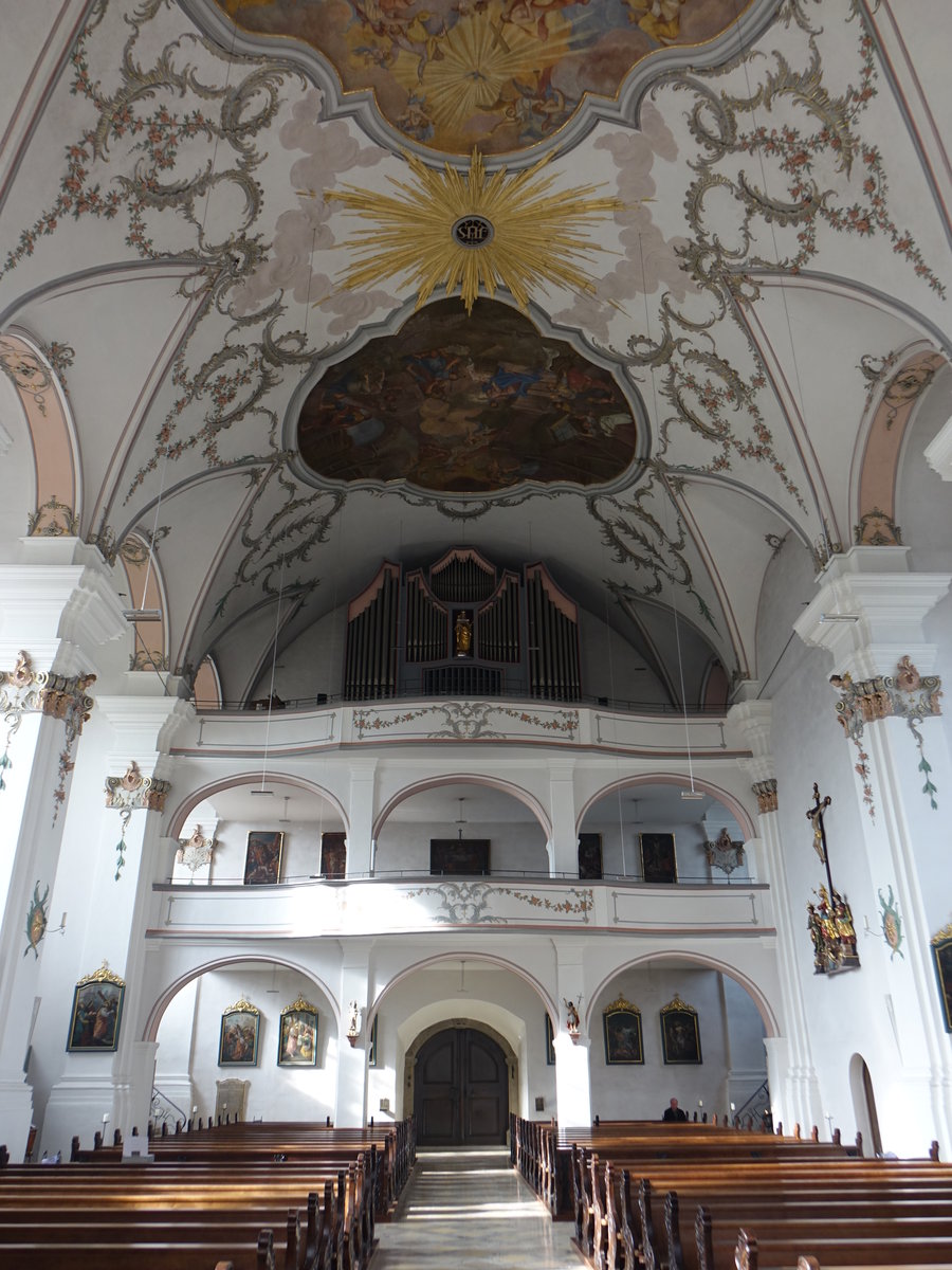 Viechtach, Orgelempore in der Stadtpfarrkirche St. Augustinus (04.11.2017)