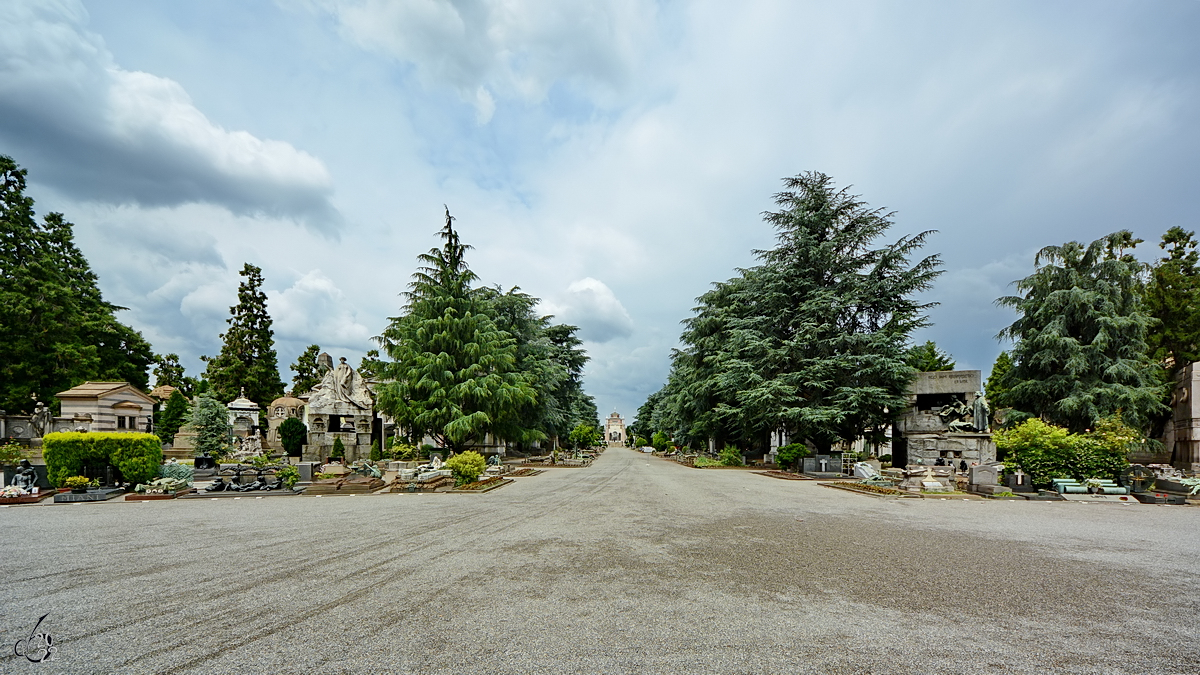 Viele kleine und große Gräber auf dem Zentralfriedhof von Mailand. (Juni 2022)