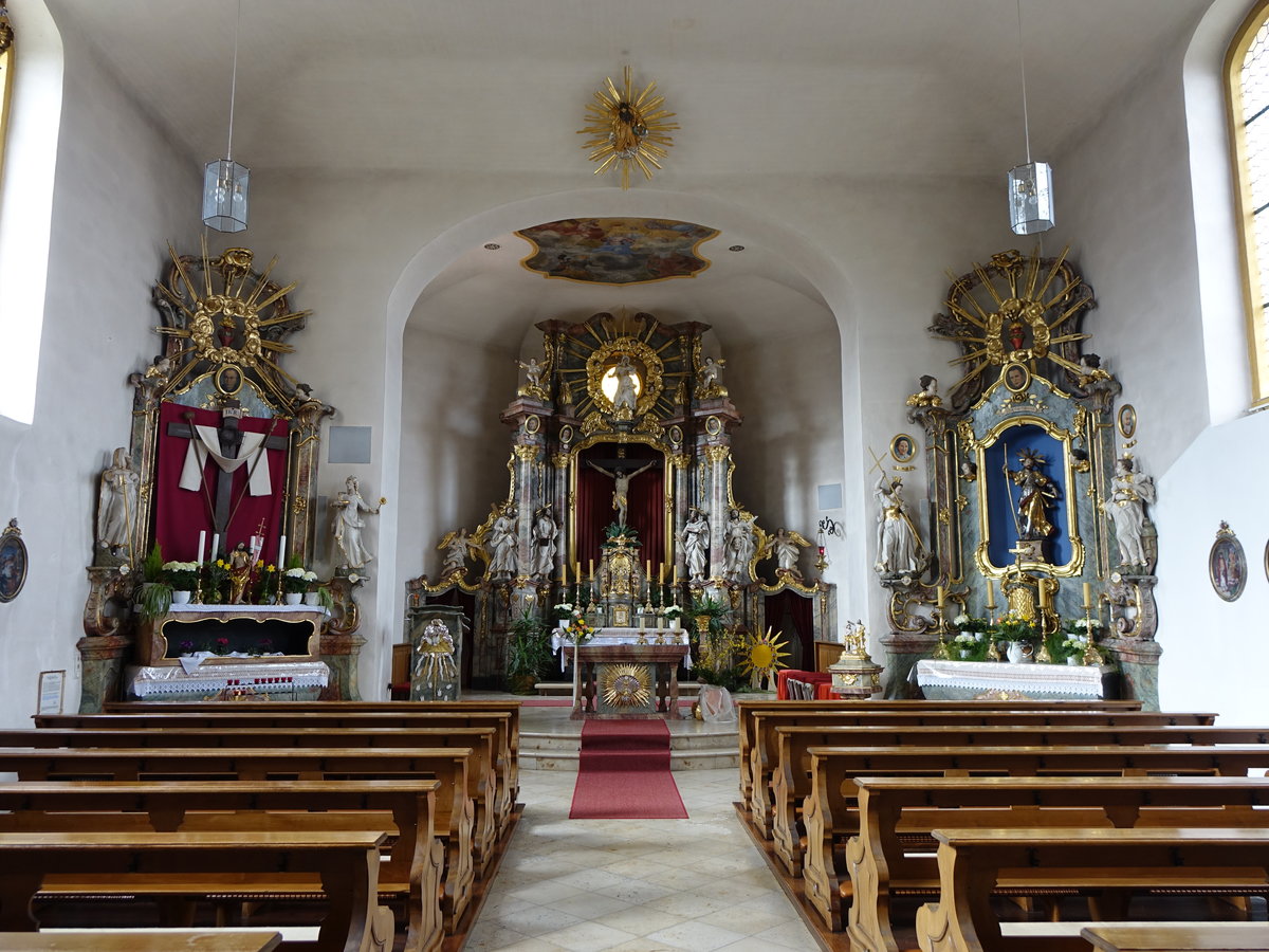 Viereth, barocker Innenraum der St. Jakobus Kirche (26.03.2016)