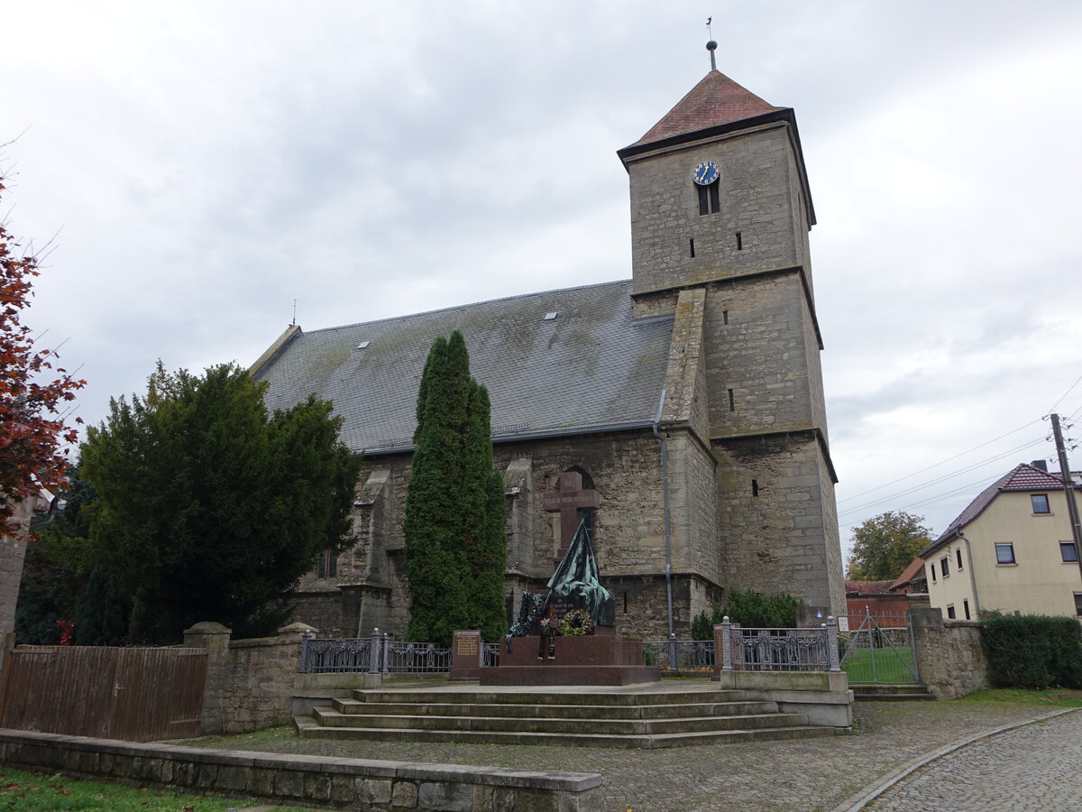 Vierzehnheiligen, Wallfahrtskirche Zu den vierzehn Nothelfern, erbaut von 1453 bis 1464 (21.10.2022)