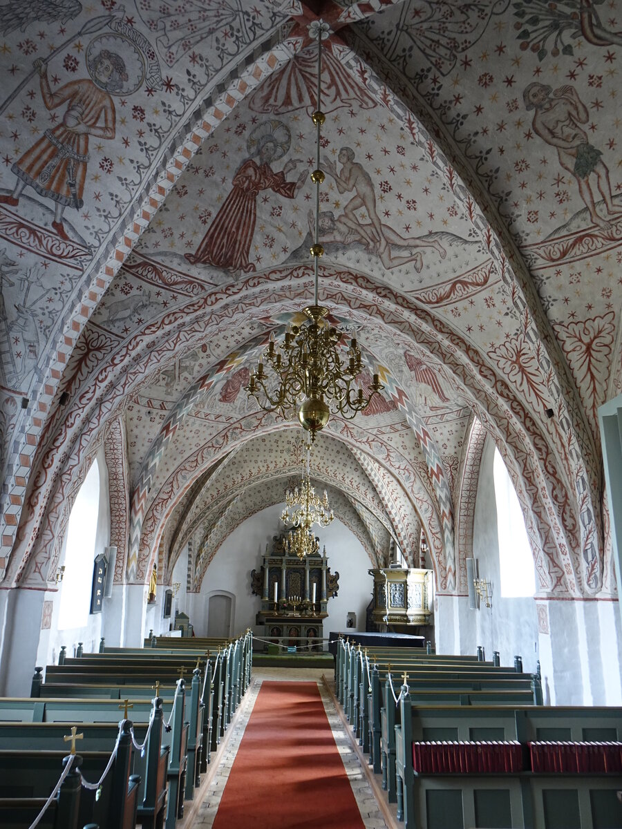 Vigersted, gotische Kalkmalereien von 1450 in der ev. Kirche (22.07.2021)