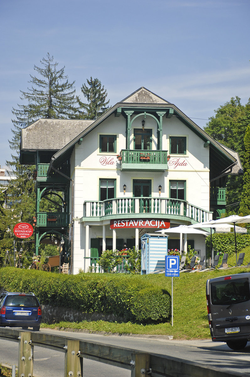 Vila Ajda in Bled in Slowenien. Aufnahme: 3. August 2016.