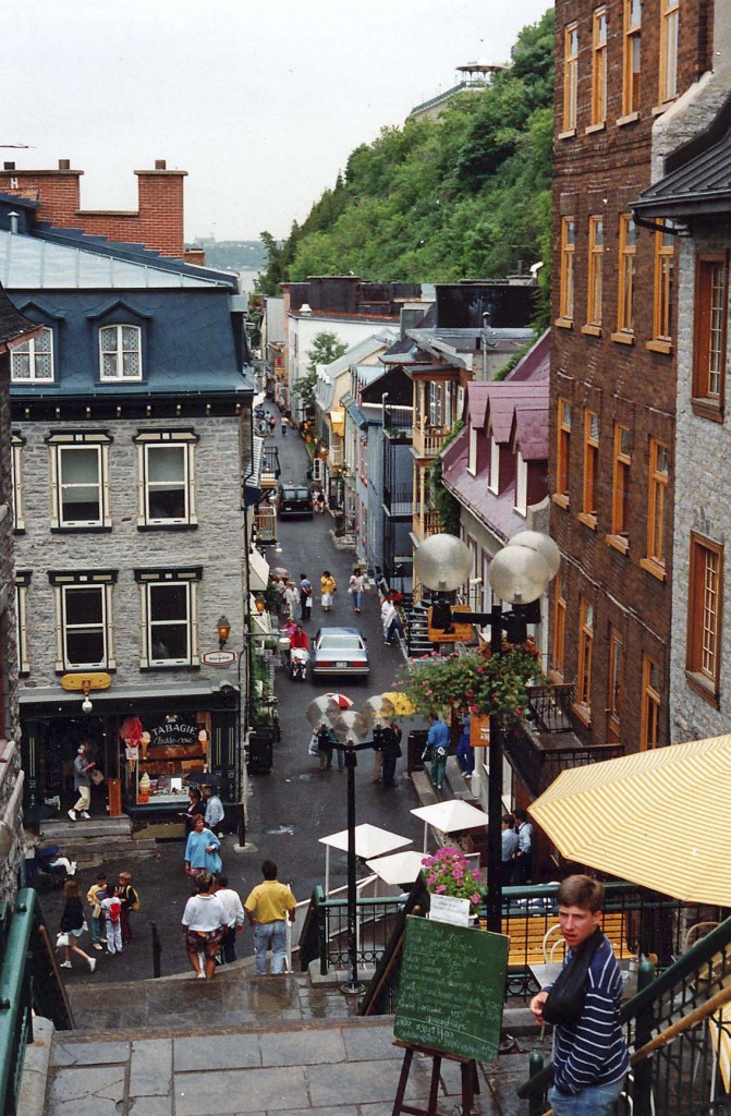 Ville du Vieux in Quebec Ville. Aufnahme: Juni 1987 (digitalisertes Negativfoto).