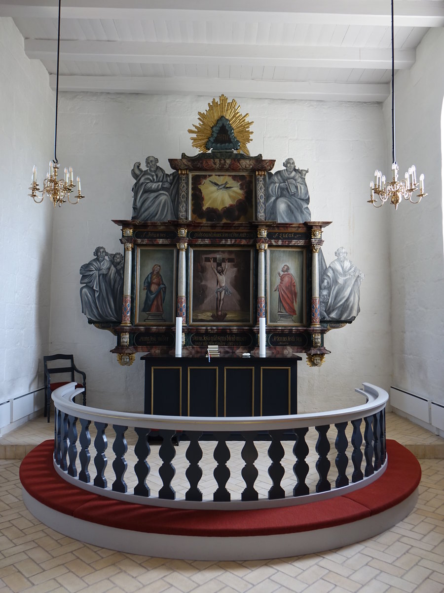 Vinding, Altar aus dem 18. Jahrhundert in der Ev. Kirche (25.07.2019)